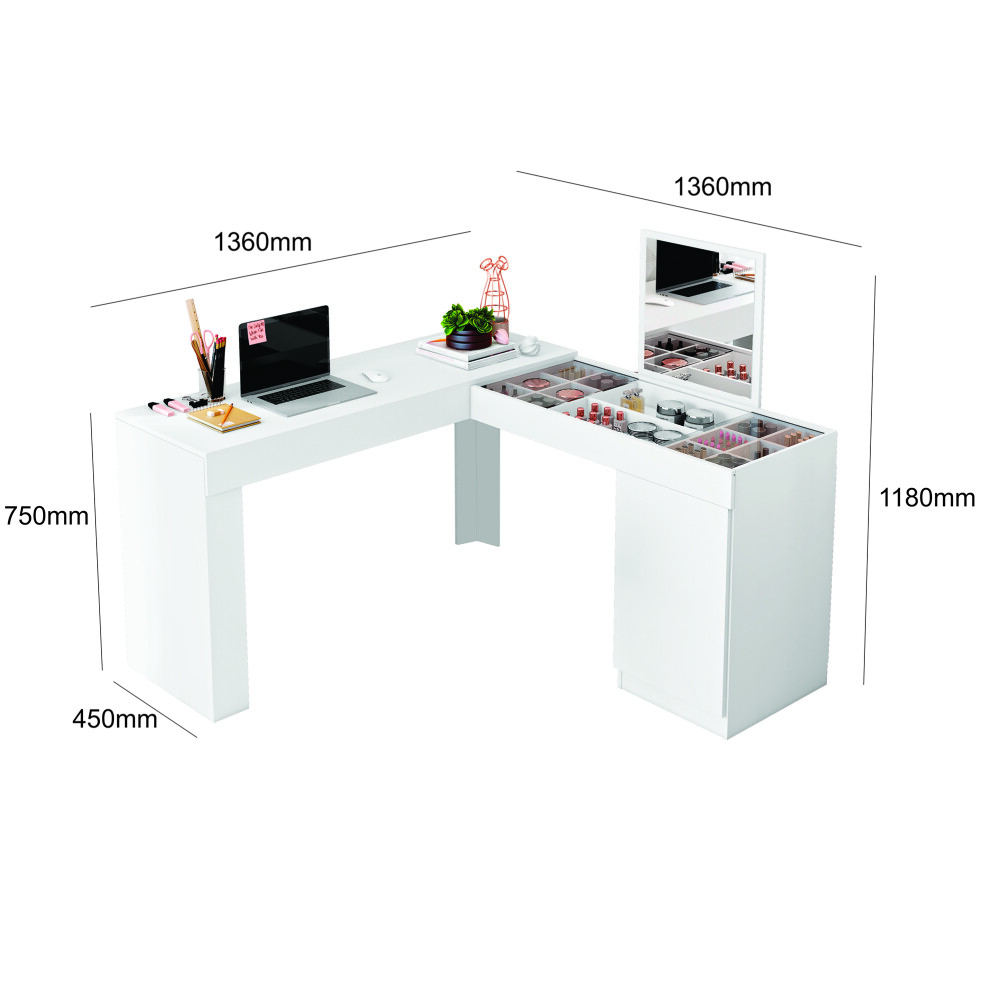 TOCADOR MDP BLANCO CRYSTAL