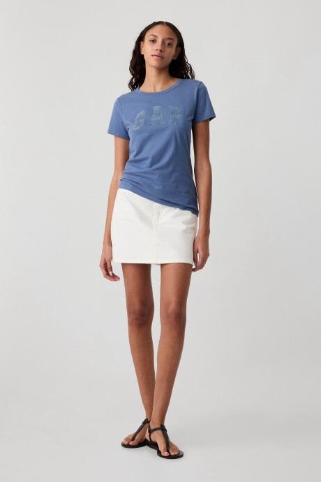 Remera Logo Gap Manga Corta Mujer Bainbridge Blue