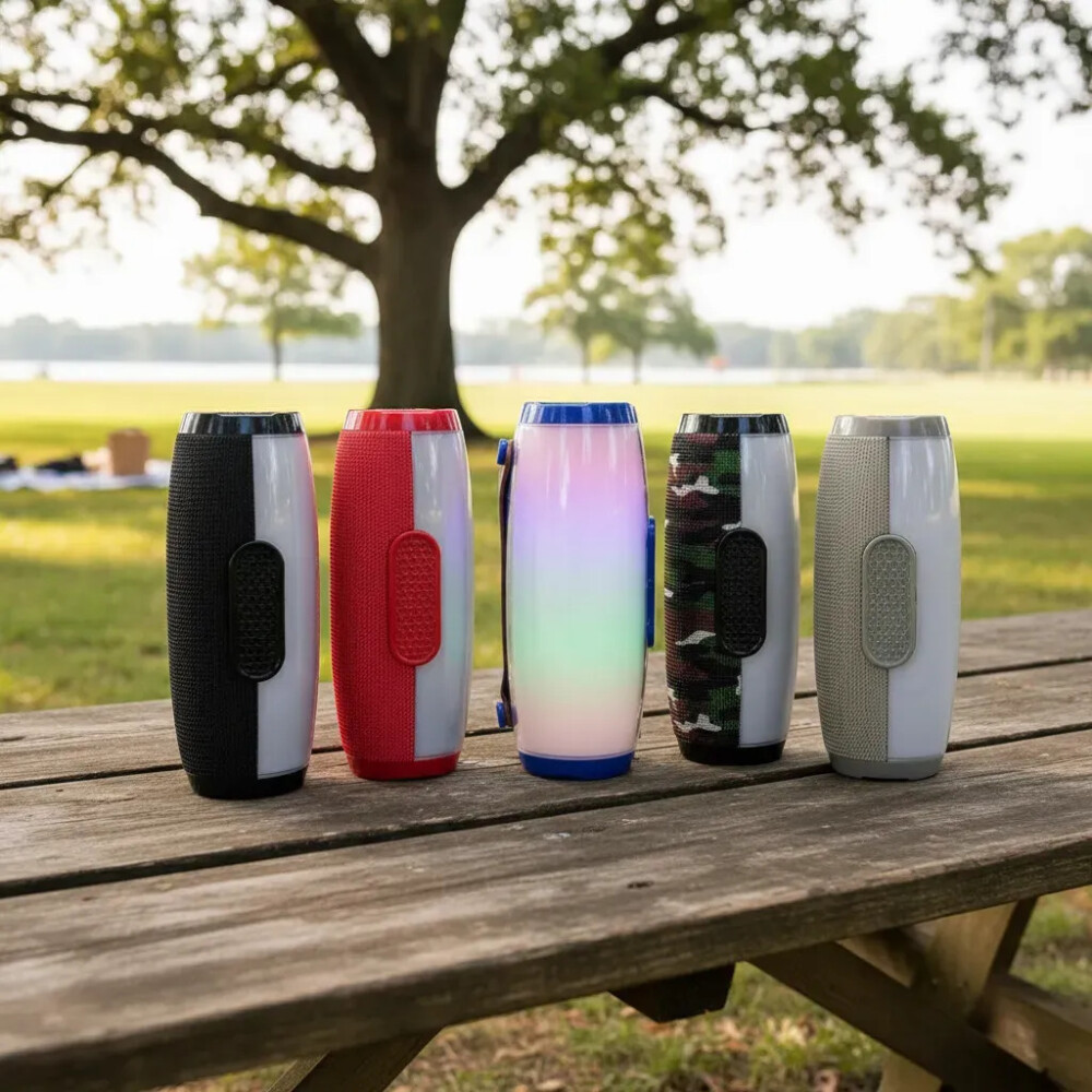 Parlante Ak205 Con Luces Y Bluetooth ROJO