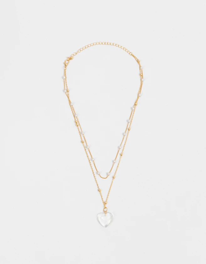 Collares Cortos Con corazón Collar Con Corazón - Dorado