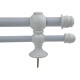 Barrote cortina doble de metal 2 m + 2 Soportes BLANCO