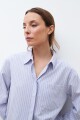 Camisa rayada oversized lavanda