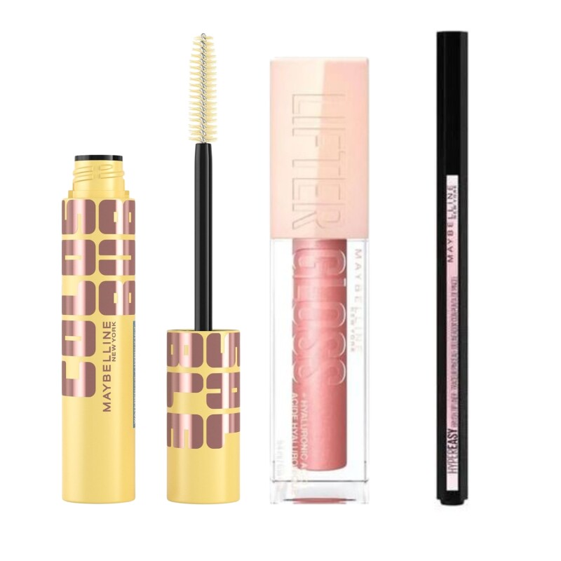 Pack Maybelline Colossal + Brillo labial Moon + Delineador Pack Maybelline Colossal + Brillo labial Moon + Delineador