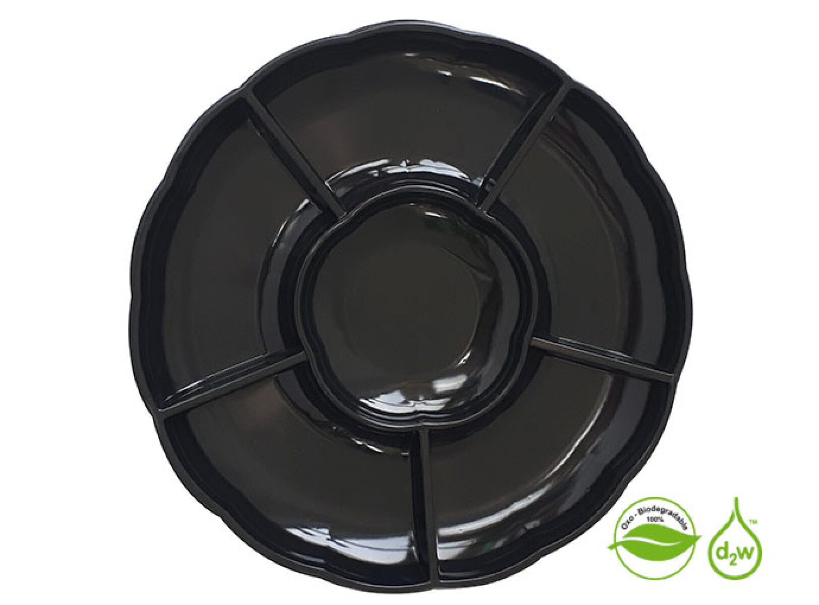 Bandeja Circular Biodegradable para Copetin x3 Un - Negro 