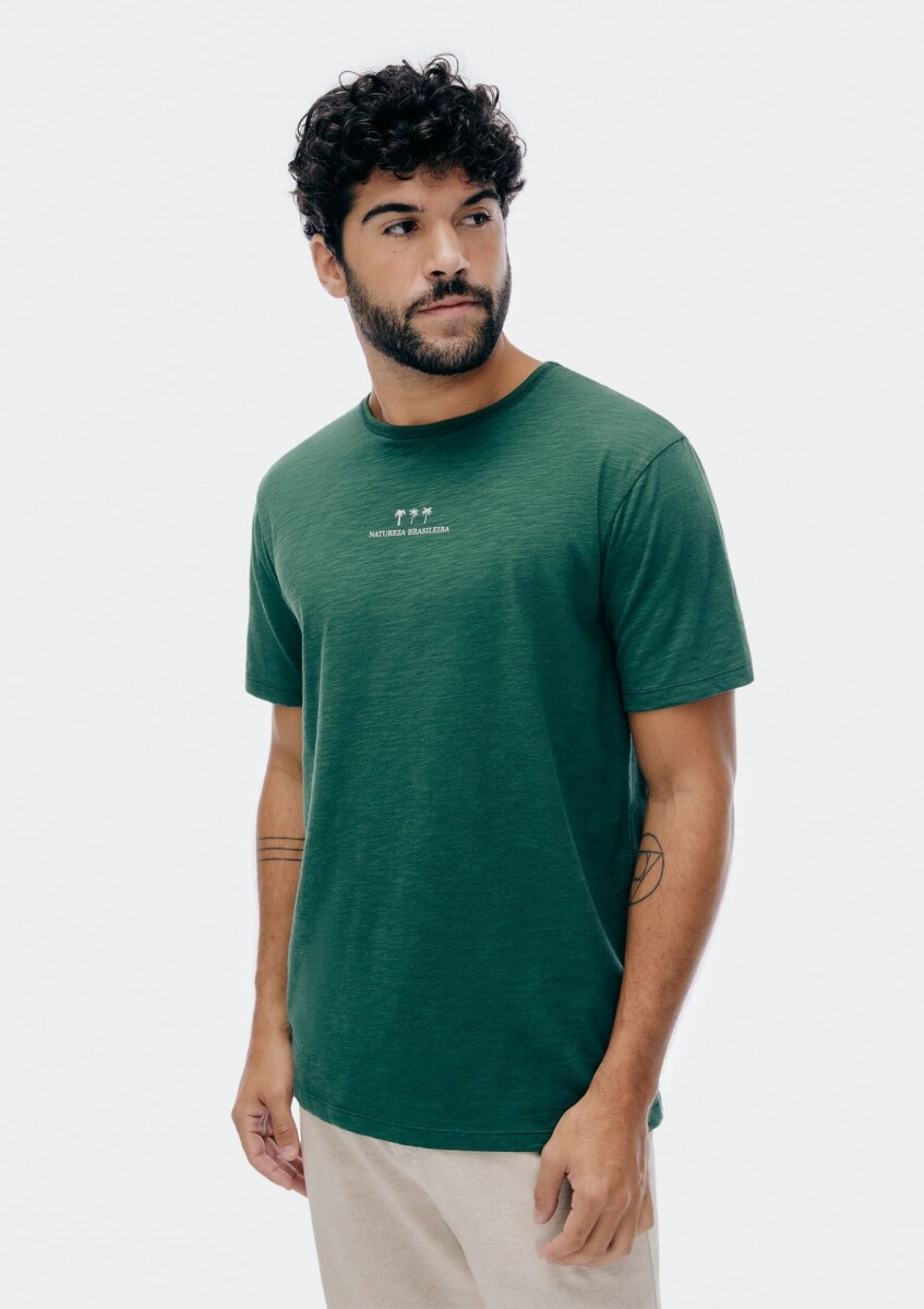 CAMISETA CON ESTAMPA EN TELA FLAMÉ - VERDE 