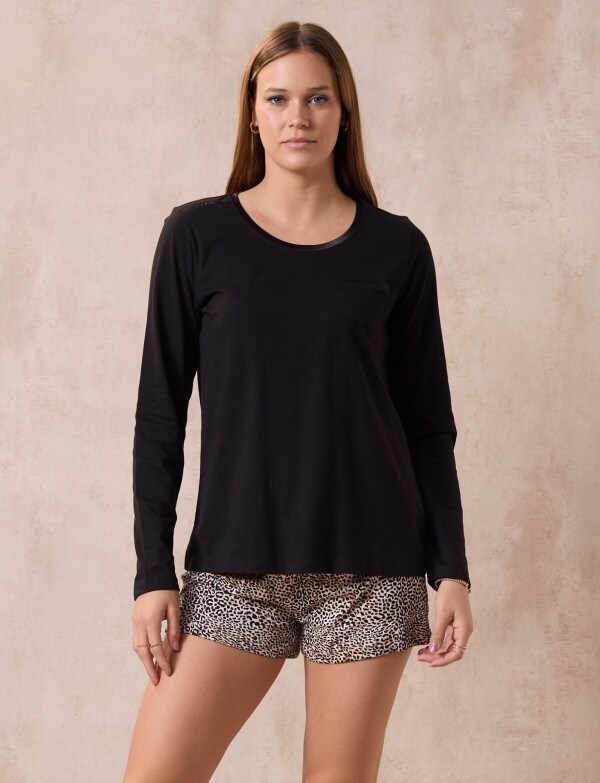 Pijama Remera NEGRO