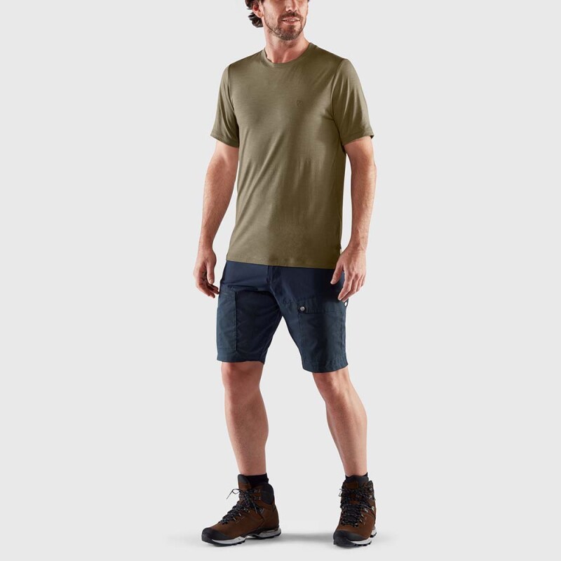 Polo Fjallraven Abisko Wool SS M Hombre Black