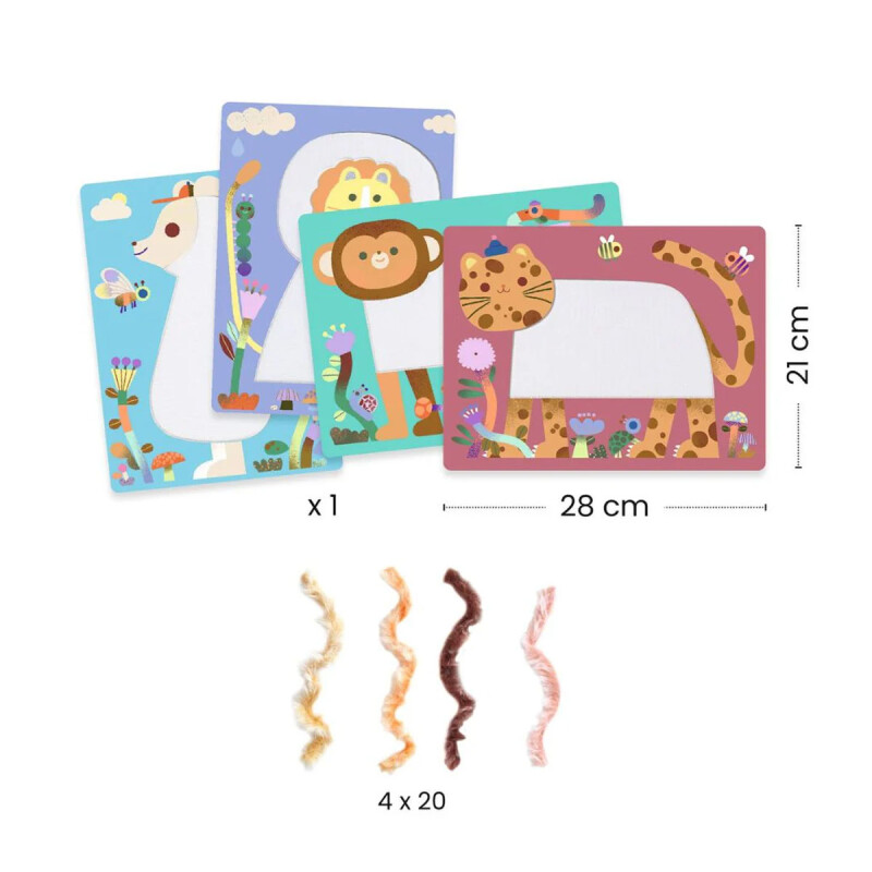Animales peluditos de velcro Safari Djeco Animales peluditos de velcro Safari Djeco