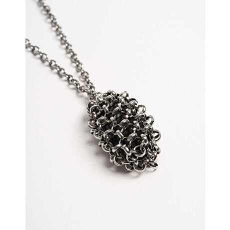 Collares Largos Mesh Plateado Antique Silver