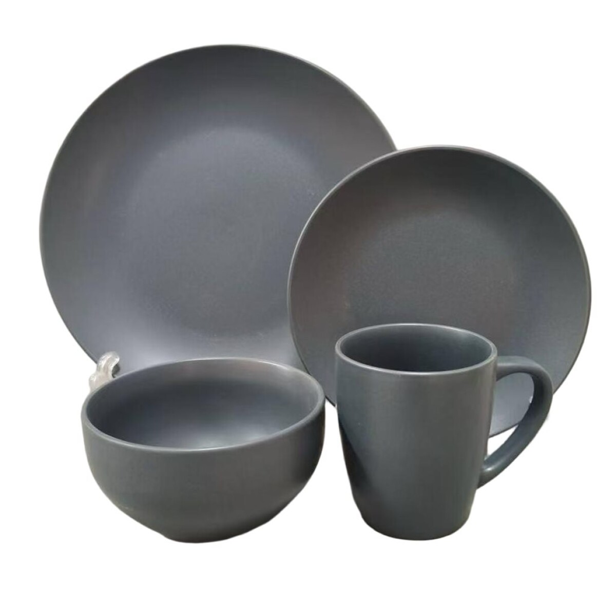 JUEGO VAJILLA 16PCS 27/20/14/350MLGRIS MATE 