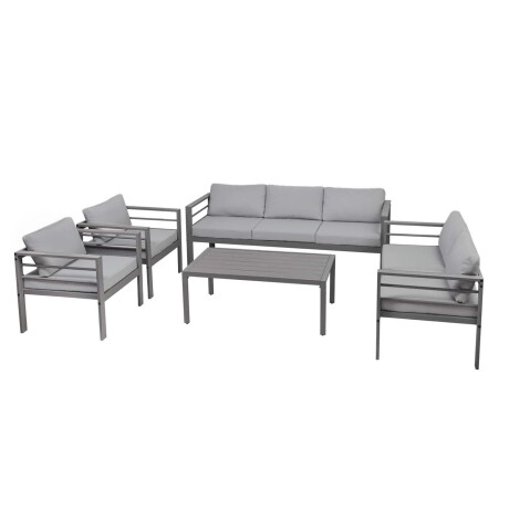 SET DE LIVING ALUMINIO GRIS SIRACUSA 5 PIEZAS