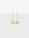 Aros Colgantes Largos Metal Aros Colgantes Esfera - Dorado