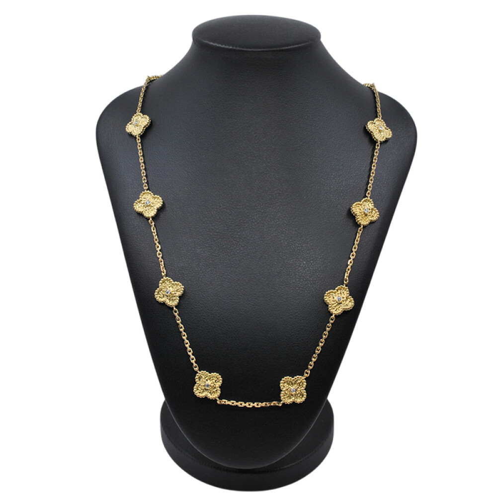 Collar oro 18k y brillantes modelo Alhambra largo 54 cm Collar oro 18k y brillantes modelo Alhambra largo 54 cm