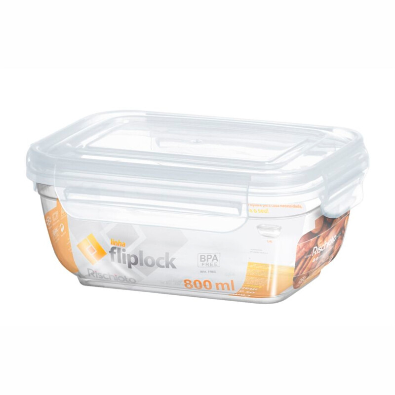 Pote hermético rectangular 800 ml TRANSPARENTE