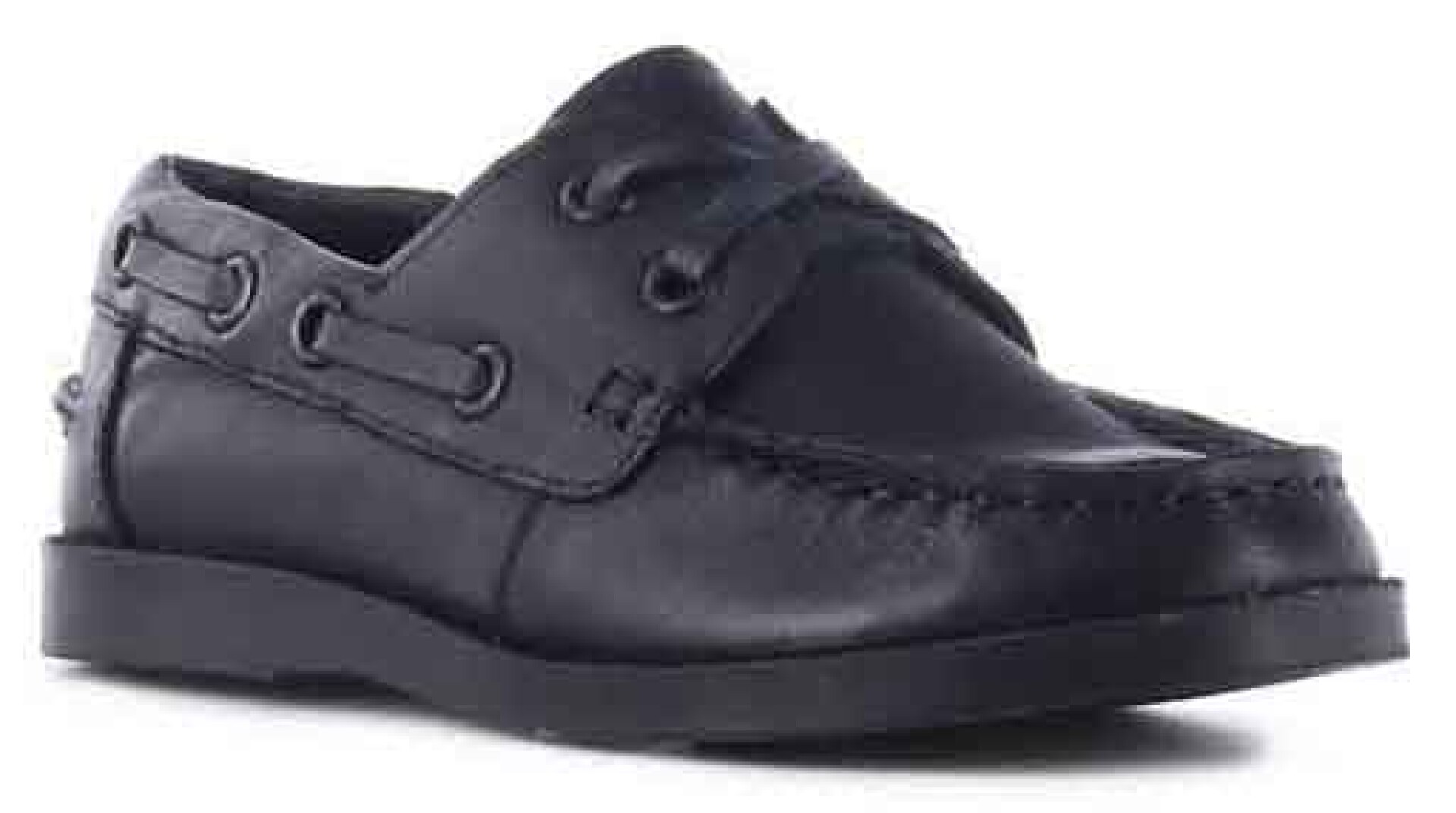 Zapatos de Niño Boomerang nautico MAP de cuero para uniforme - Negro 