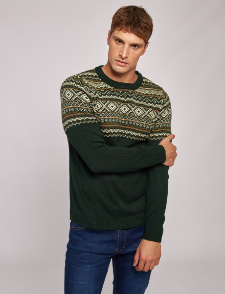 Sweater Jacquard verde