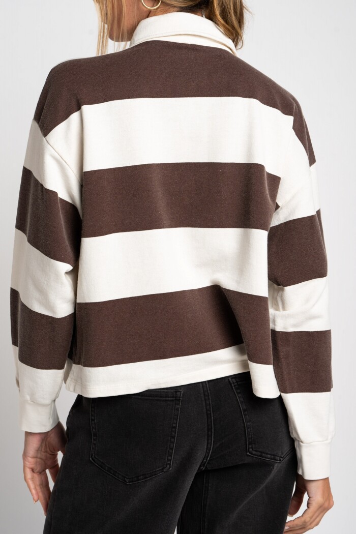 Sweater Cuello Polo Chocolate