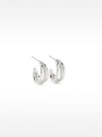 Aros Triples De Circonitas plateado