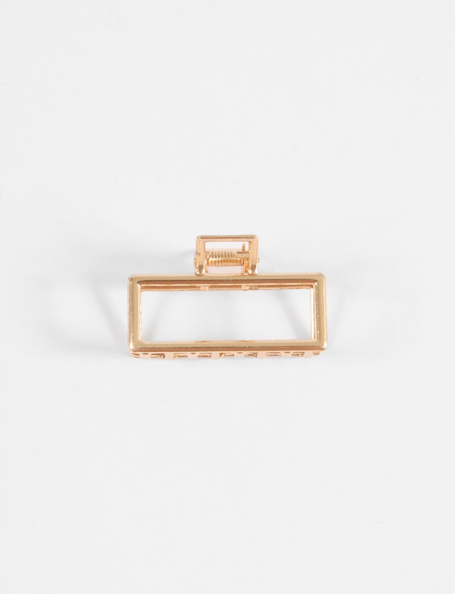 Broche rectangular metálico chico - dorado 