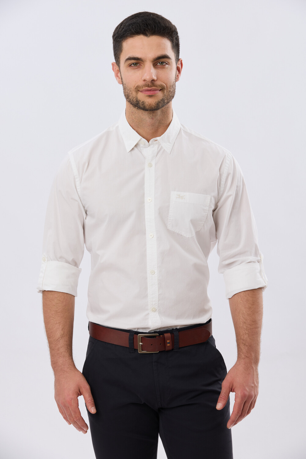 CAMISA LISA DE ALGODÓN Blanco
