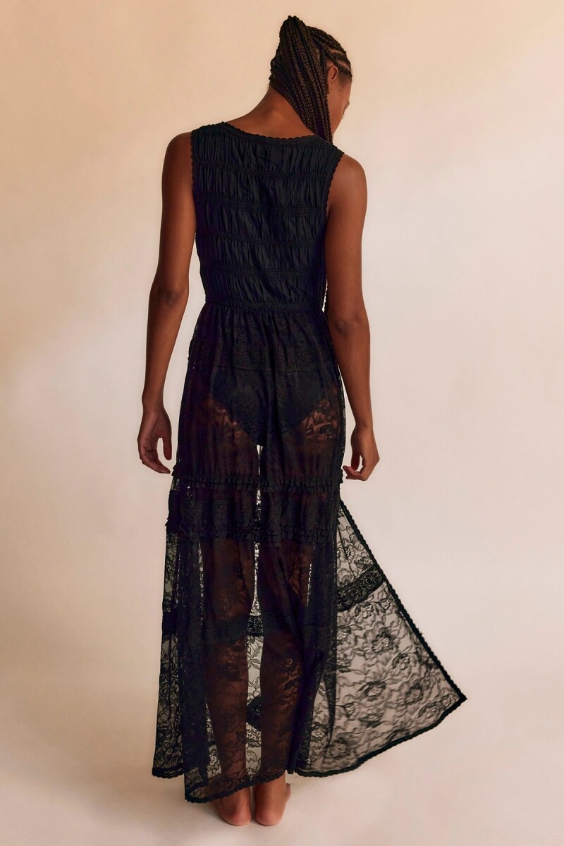 SWEET SALOON SLEEVELESS Maxi Negro