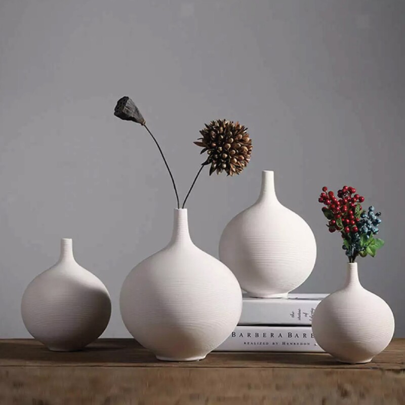 FLORERO CERAMICA D20x22CM BLANCO/NEGRO MATE FLORERO CERAMICA D20x22CM BLANCO/NEGRO MATE