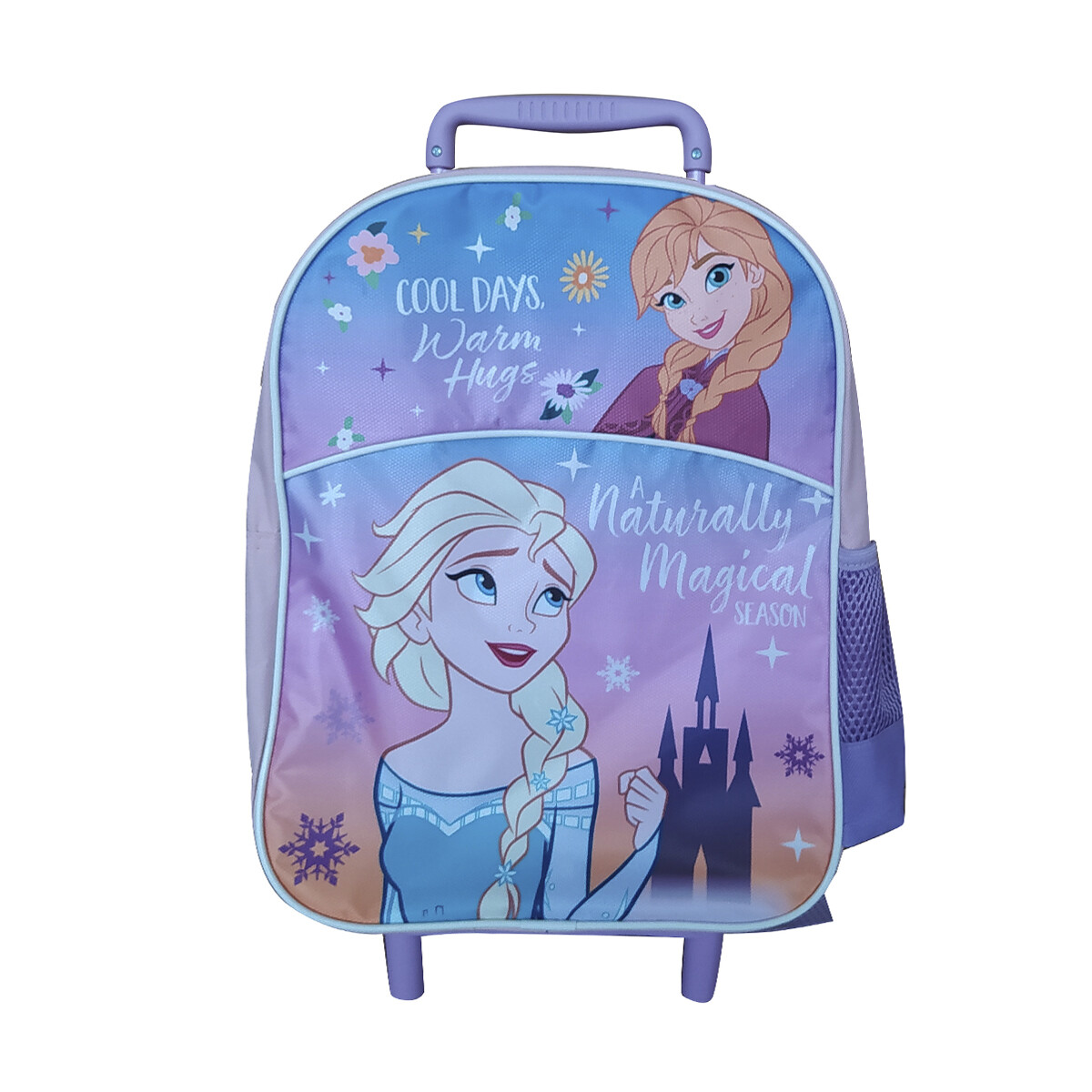 MOCHILA CARRO 35X26X10.5 TAFETA FROZEN LILA 