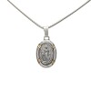 Dije Medalla Oval Virgen Milagrosa -Plata y oro- Sin piedra- CP5058 sinpiedra