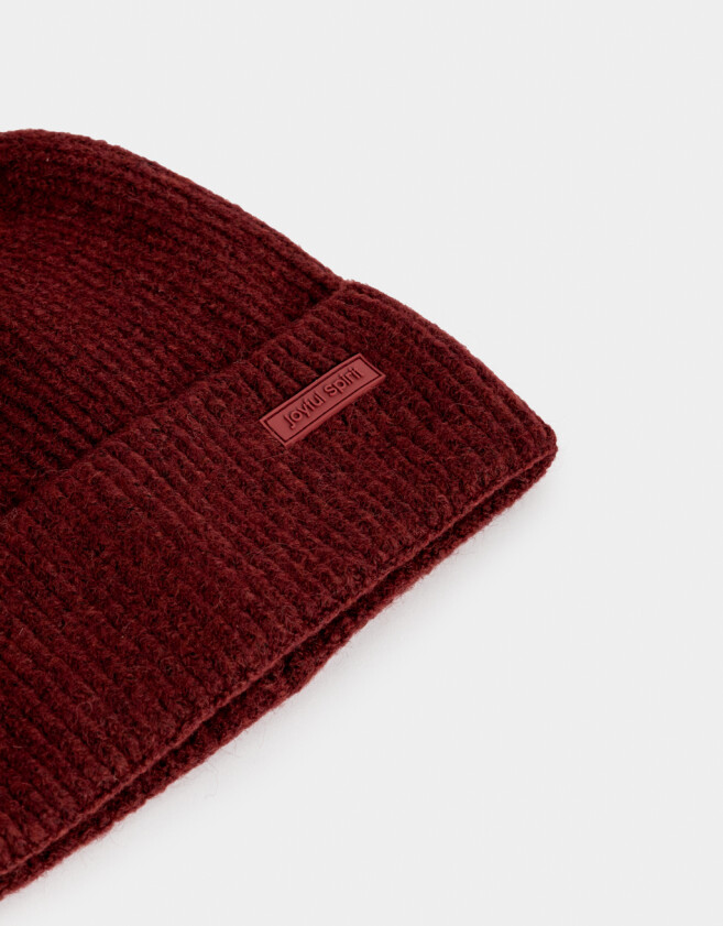 Gorro Clasico Gorro Tejido Con Pompón - Rojo Cereza