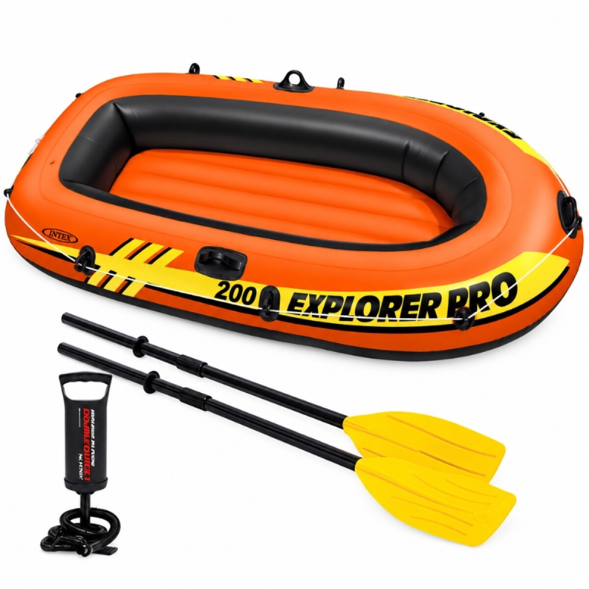 INTEX BOTE GOMON INFLABLE EXPLORER PRO 200 SERIE BASIC SET +REMOS +INFLADOR 
