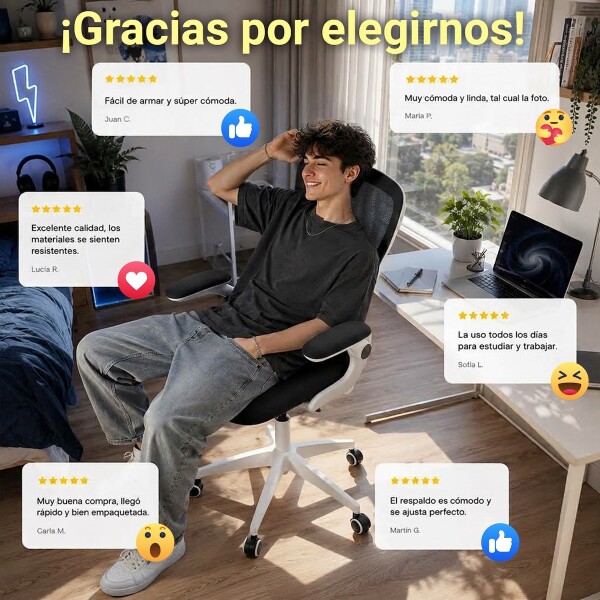 Silla de escritorio Oficina Sillon Ejecutiva Ergonomica Apoyabrazos Regulables IMBACK Color Negro Silla de escritorio Oficina Sillon Ejecutiva Ergonomica Apoyabrazos Regulables IMBACK Color Negro