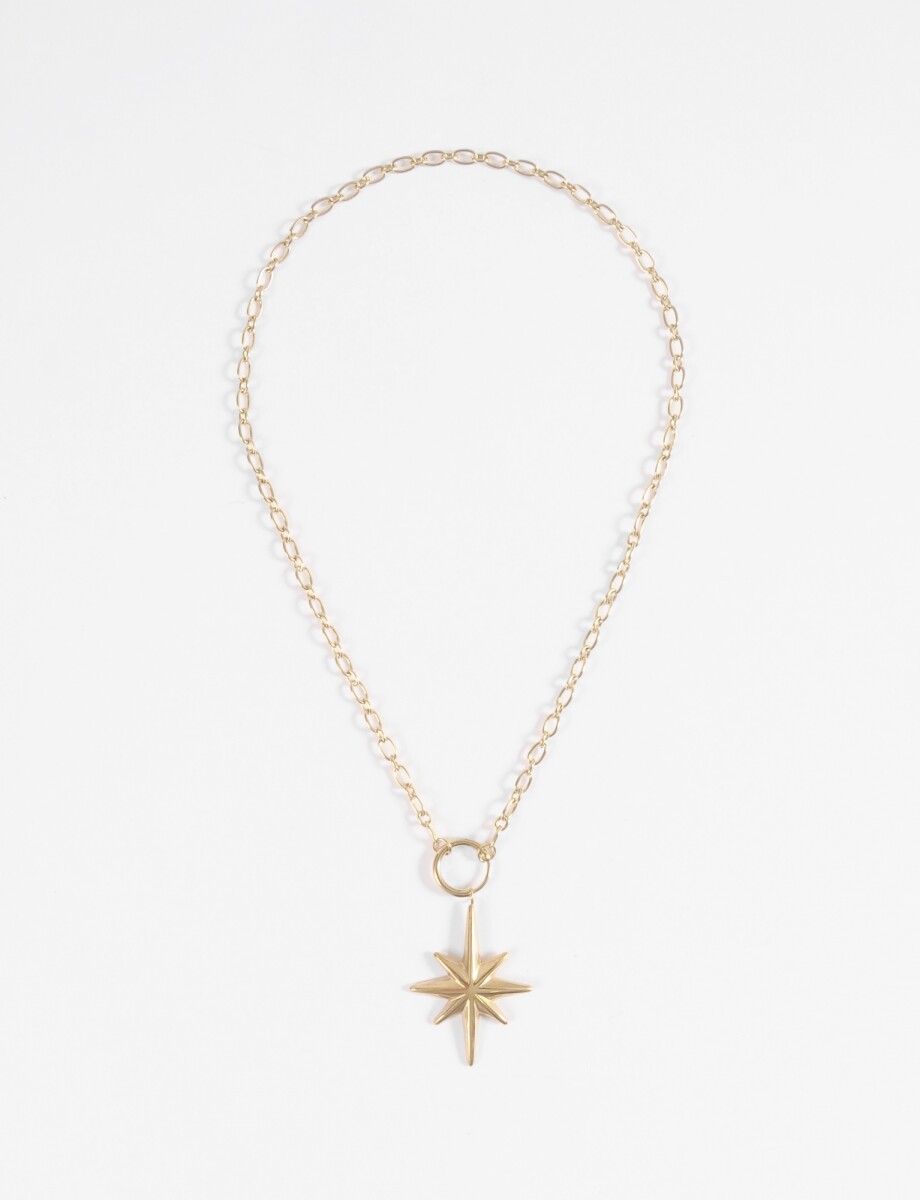 Collar acero dije start desmontable - dorado 