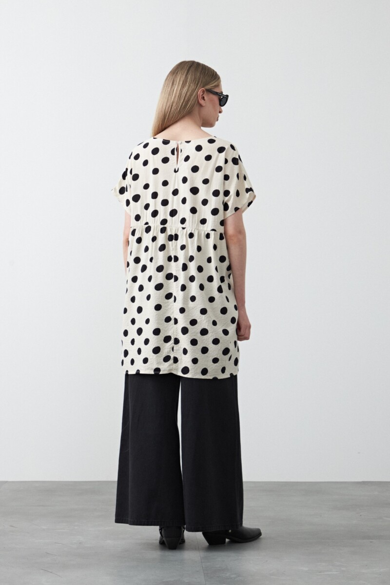 VESTIDO CASTAÑA Negro/Crudo