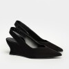 Stiletto Bianca en cuero gamuza Negro