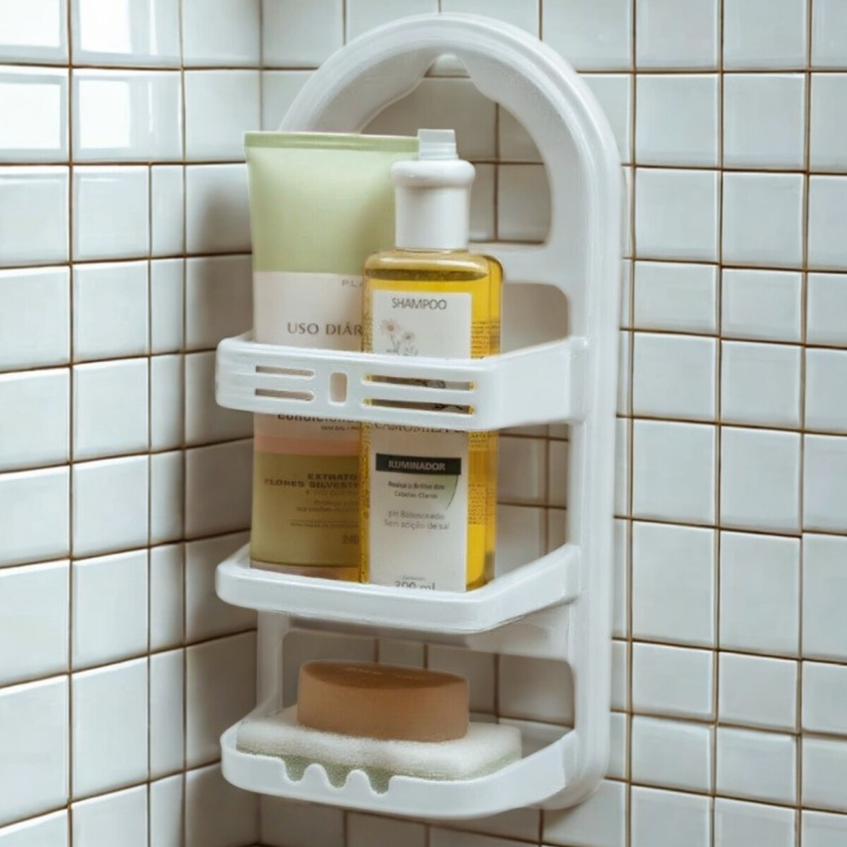 Porta shampoo para ducha plástico - BLANCO 