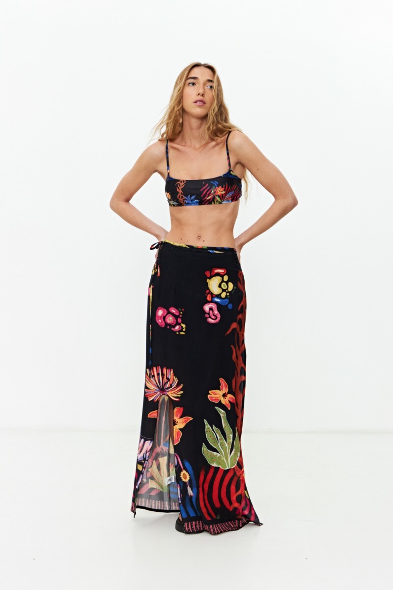 Falda pareo jungla negro