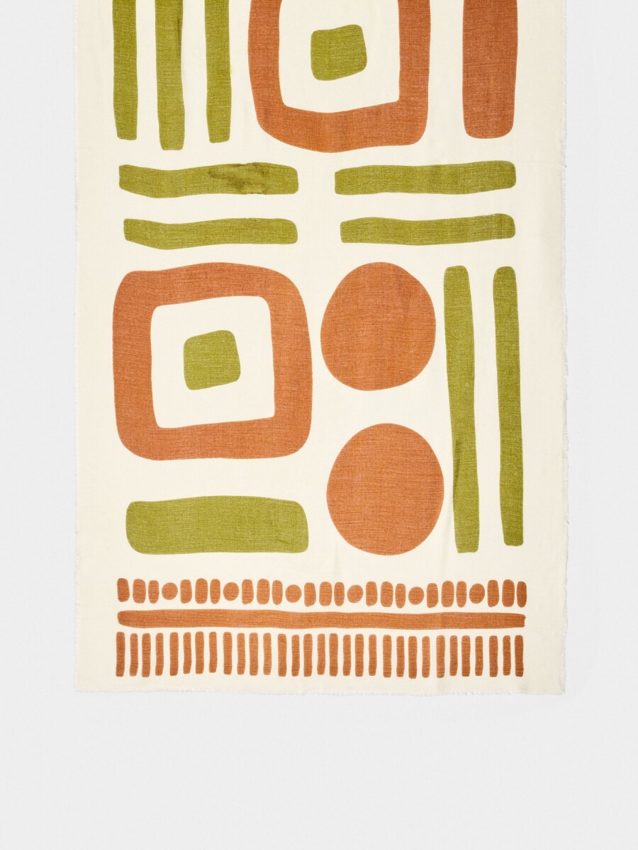 Pañuelo Estampado Con Lã crudo