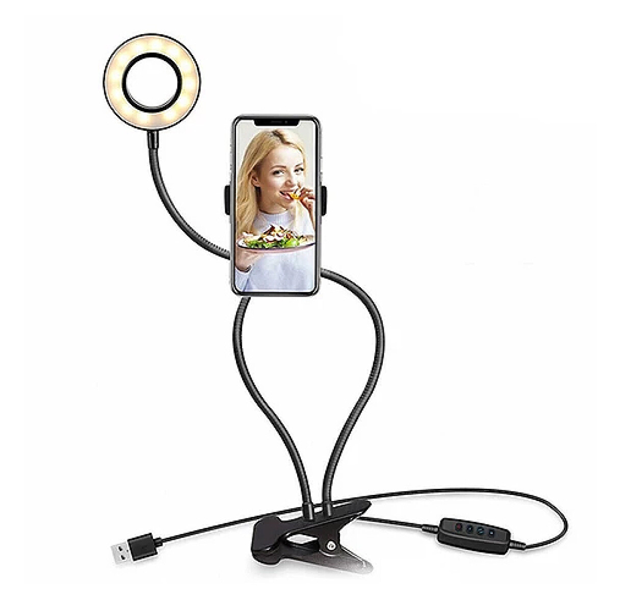 ARO LED INTOUCH FL4 9 cm c/Luz + Brazo Flexible 5W - Sin color 