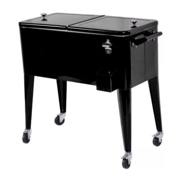Conservadora Bar con ruedas 76L Negro