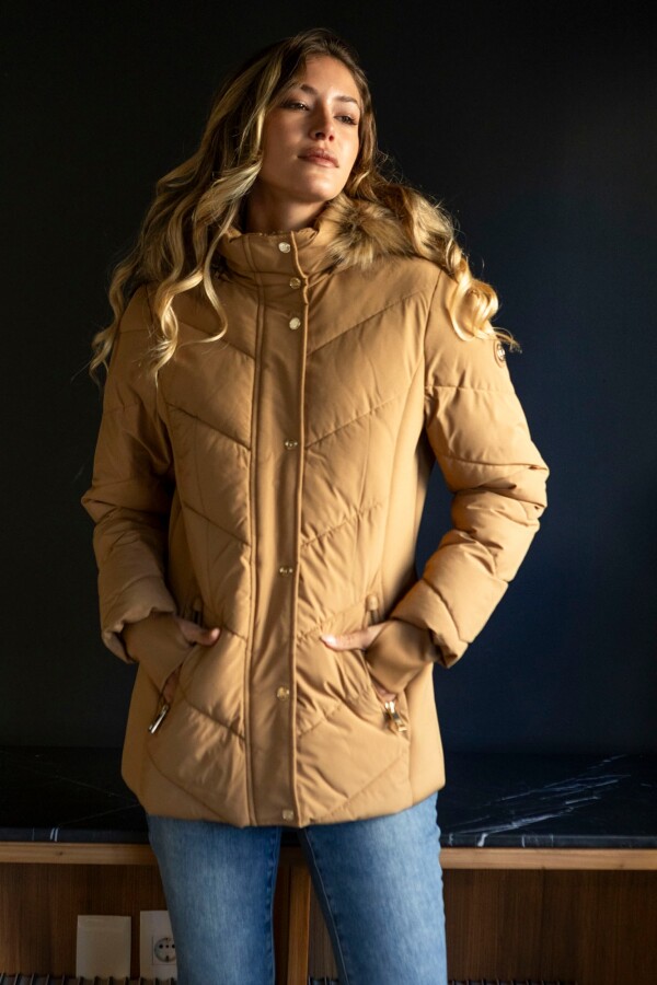 Campera Abrigo Faux Fur TOSTADO