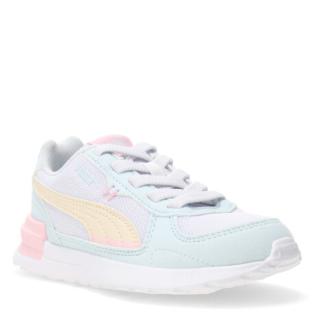 Championes Infantiles Puma Graviton AC Blanco - Verde - Amarillo
