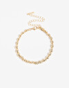 Pulseras Flexibles Strass Pulsera Flexible Metal Y Strass - Dorado