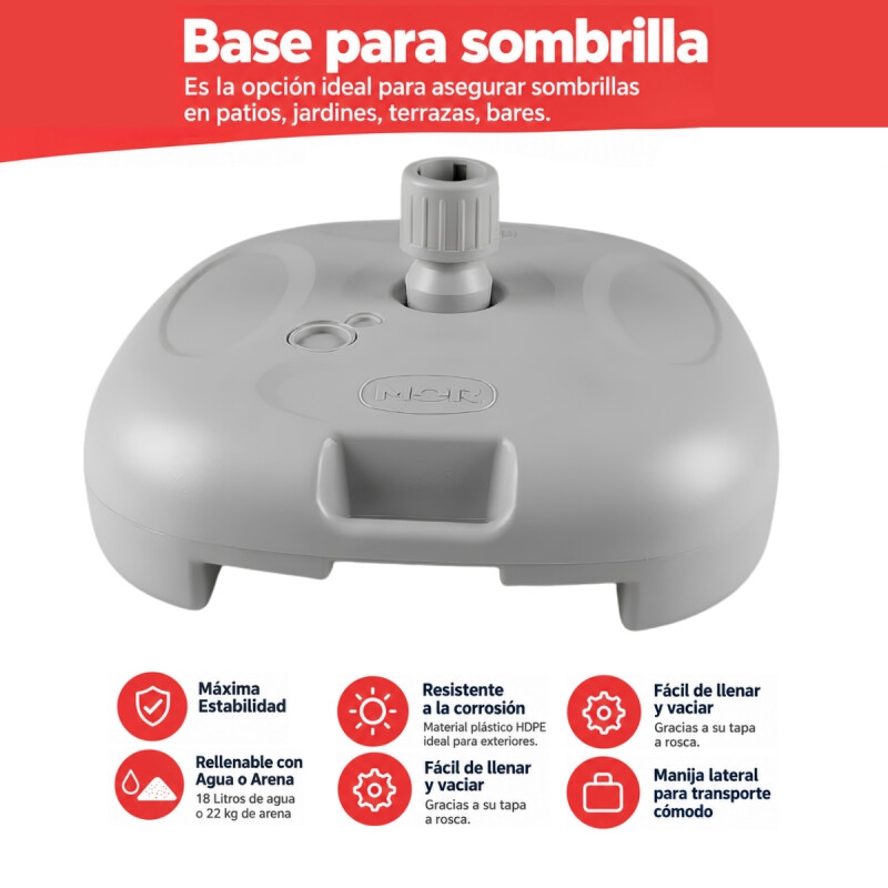 Base para sombrilla 42.5 x 43 x 14.5cm BLANCO