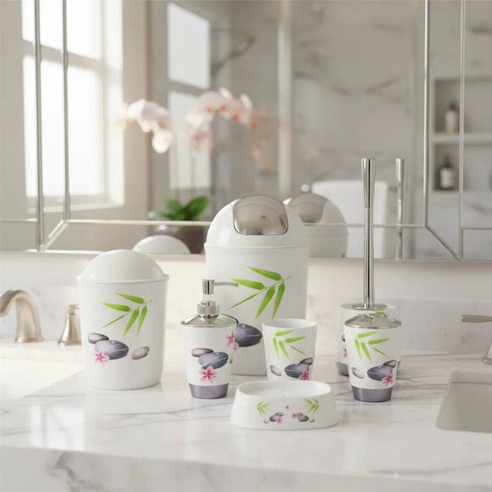 Set De 6 Accesorios Para Baño Estampado