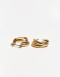 Aros Argollas Metal Aretes Argollas Entrelazadas - Dorado