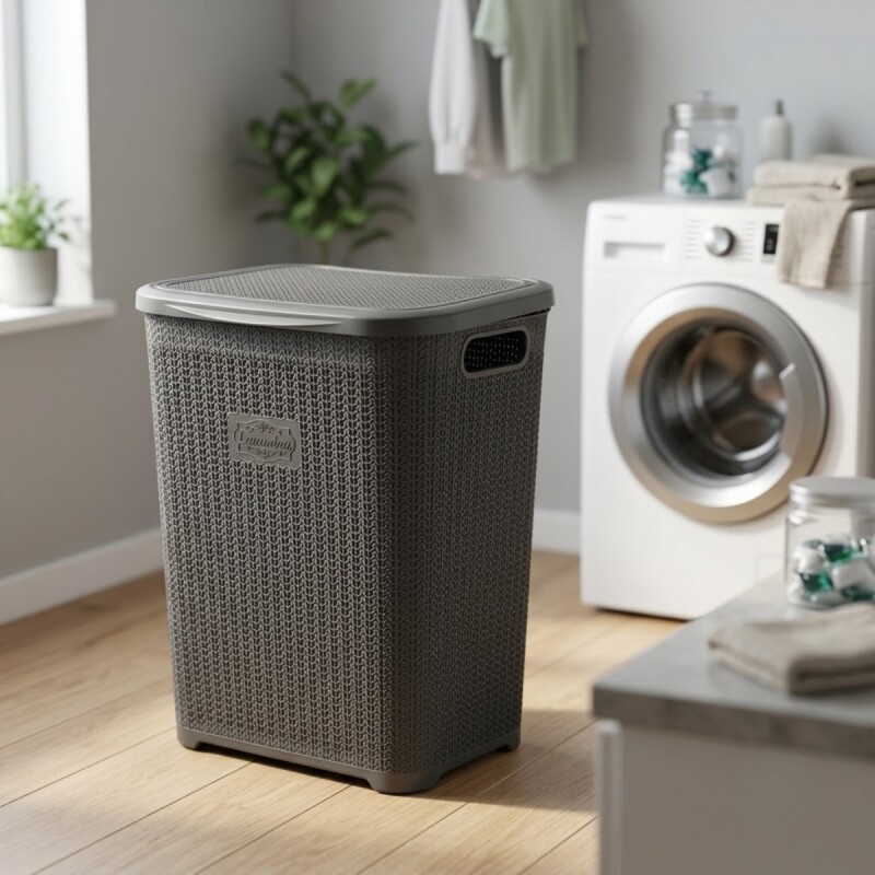 Canasto organizador para ropa 45lts GRIS