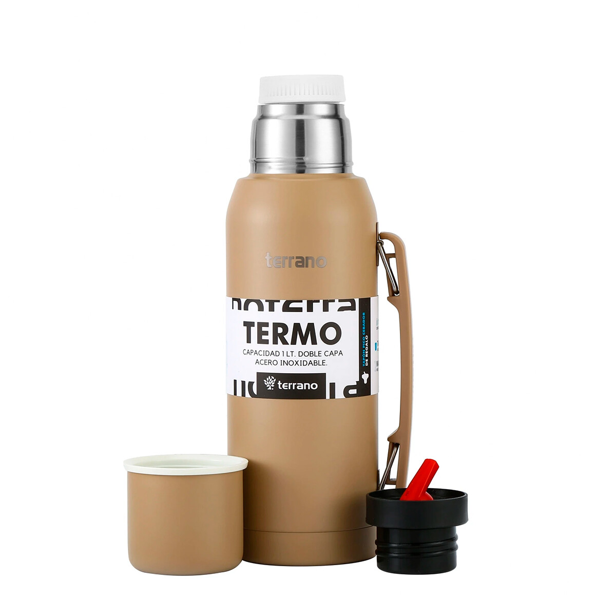 Termo Terrano Premium 1LT con Manija - BEIGE 