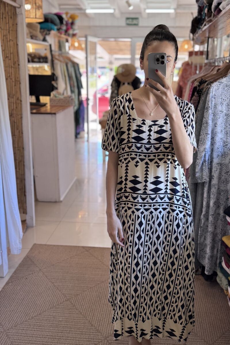 Vestido de rayón - Estampado 