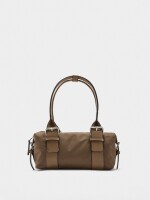 Bolso De Hombro Con Hebillas taupe