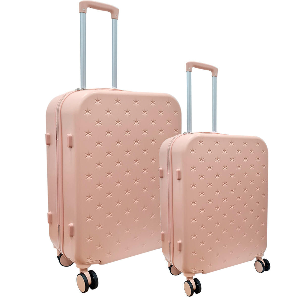 Valija Rígida Set X2 Resistente 20'' y 24'' 4 Ruedas - Rosado 